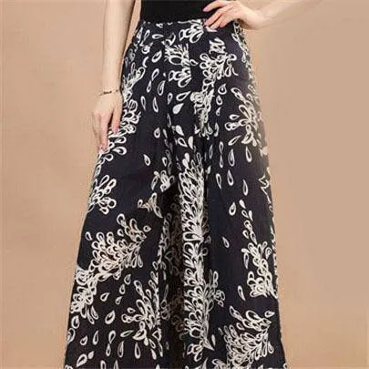 6 colors, Wide Leg Pant, Flower Capri Skirt Trousers