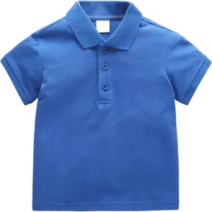 Baby Kids Boy Girl Solid Casual Short Sleeve Polo Shirt Pullover Tops Cute Shirts 1-7T