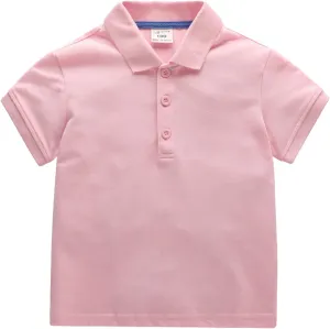 Baby Kids Boy Girl Solid Casual Short Sleeve Polo Shirt Pullover Tops Cute Shirts 1-7T