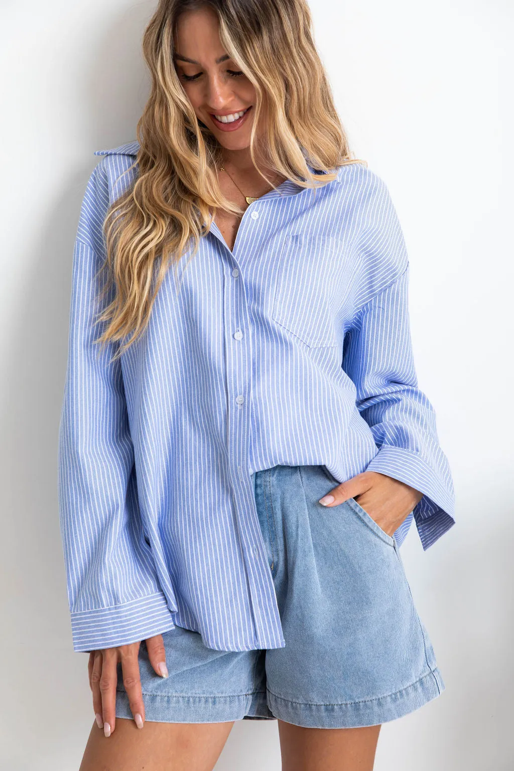 Bentley Relaxed-Fit Shirt - Blue Stripe