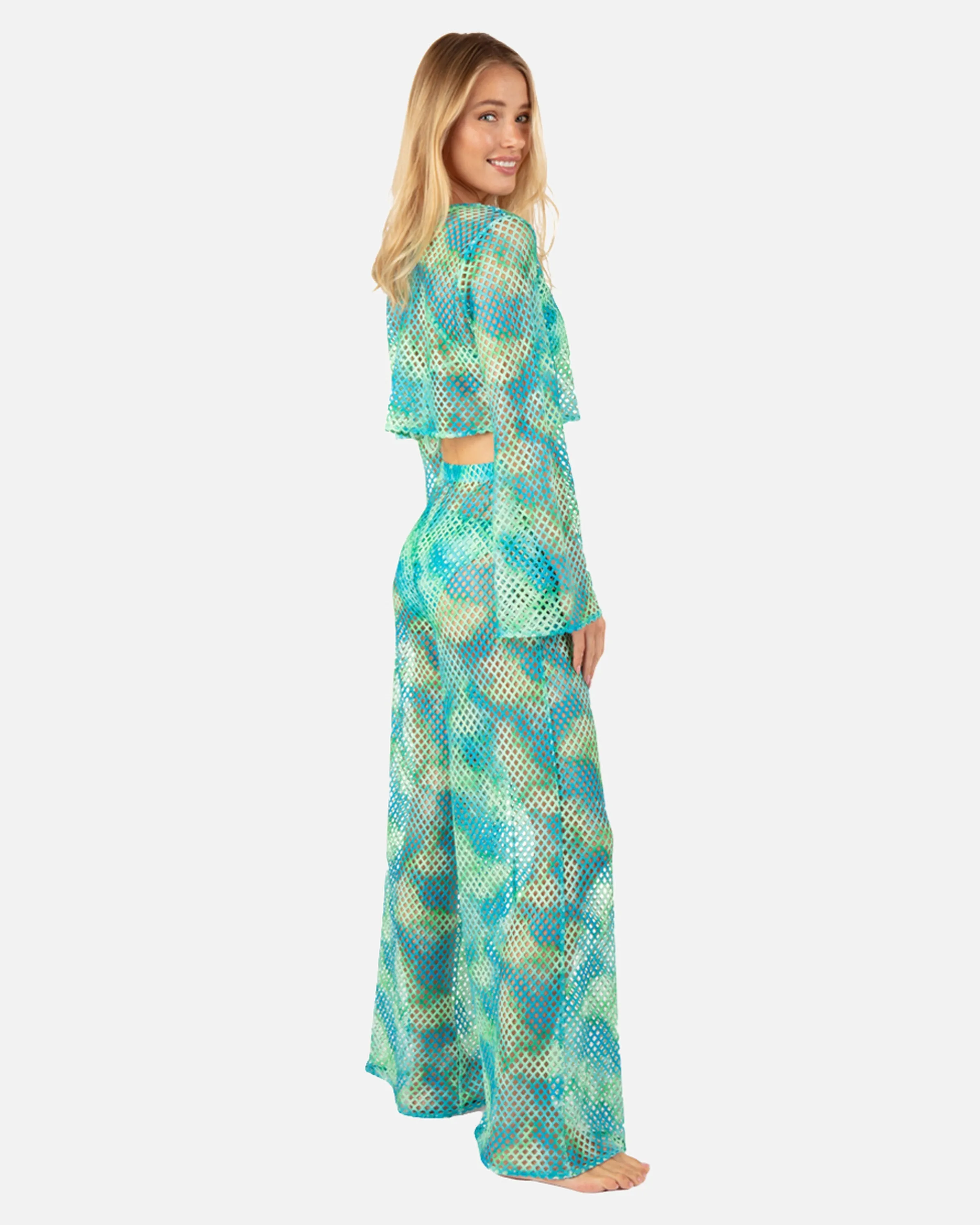 Color Wash Mesh Beach Pant