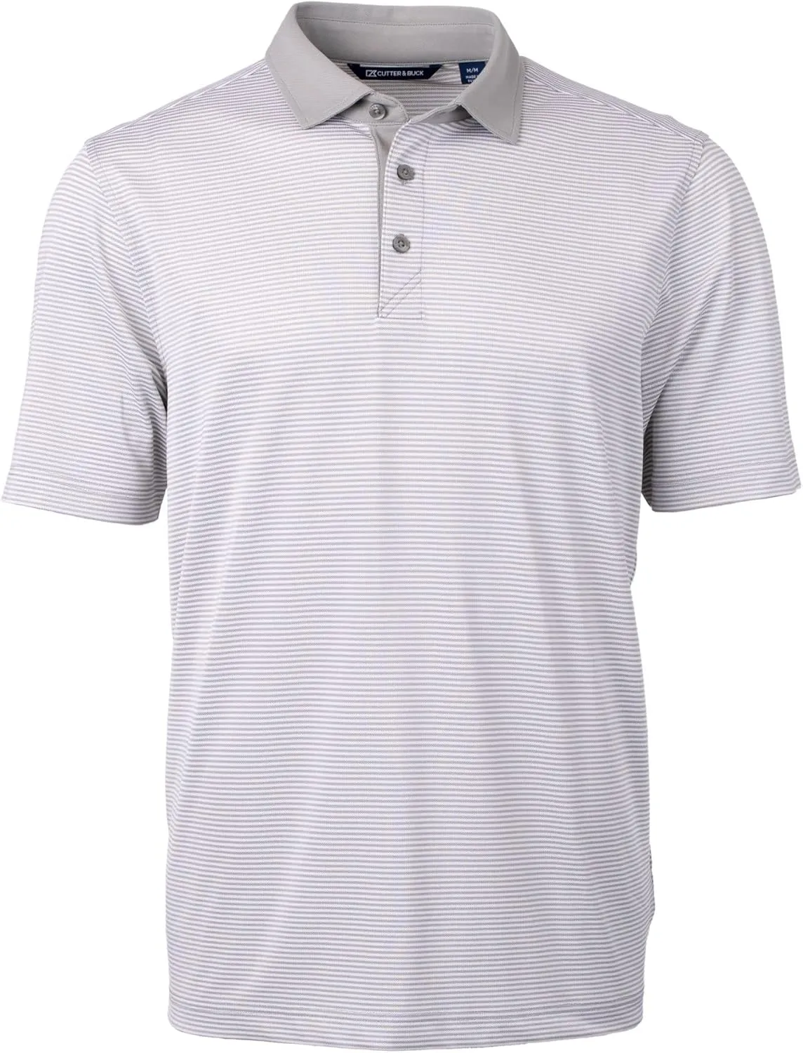Cutter & Buck Virtue Eco Pique Micro Stripe Recycled Mens Big & Tall Polo