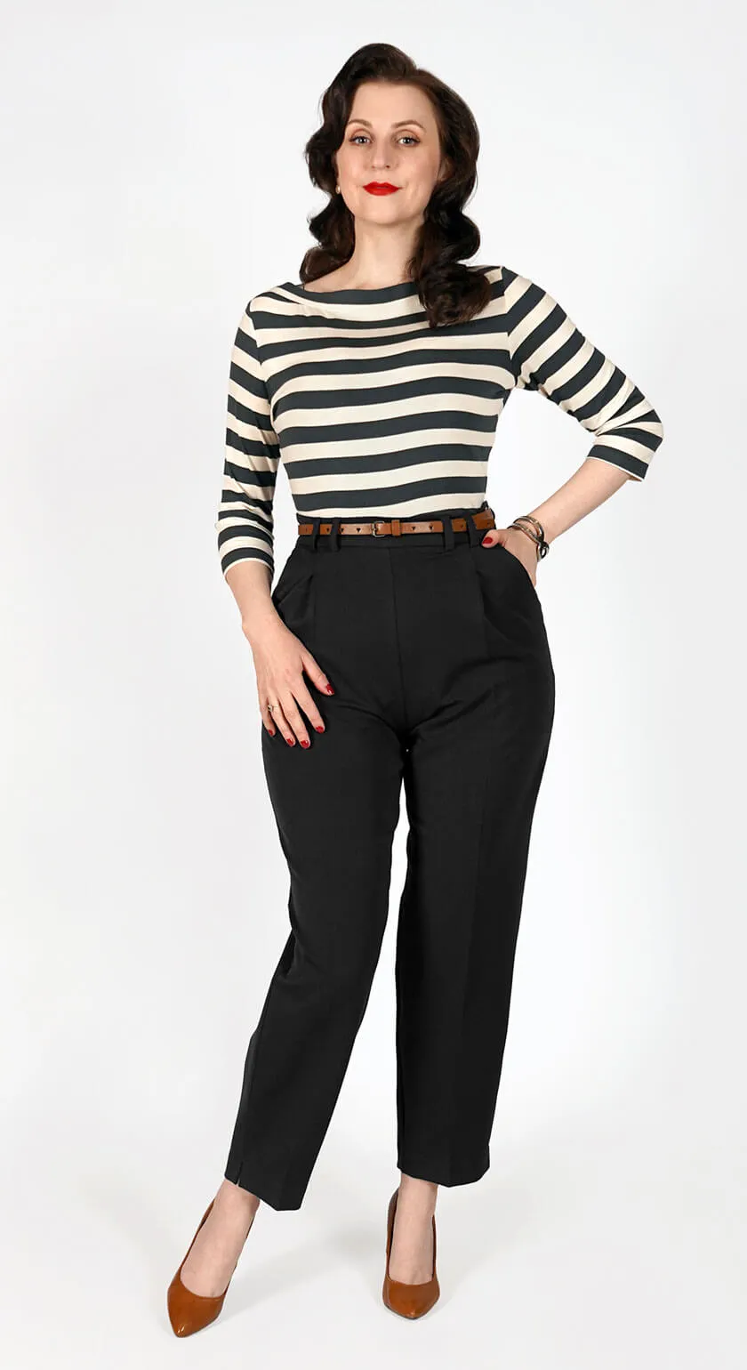 Dorothy Tapered Trousers in Black
