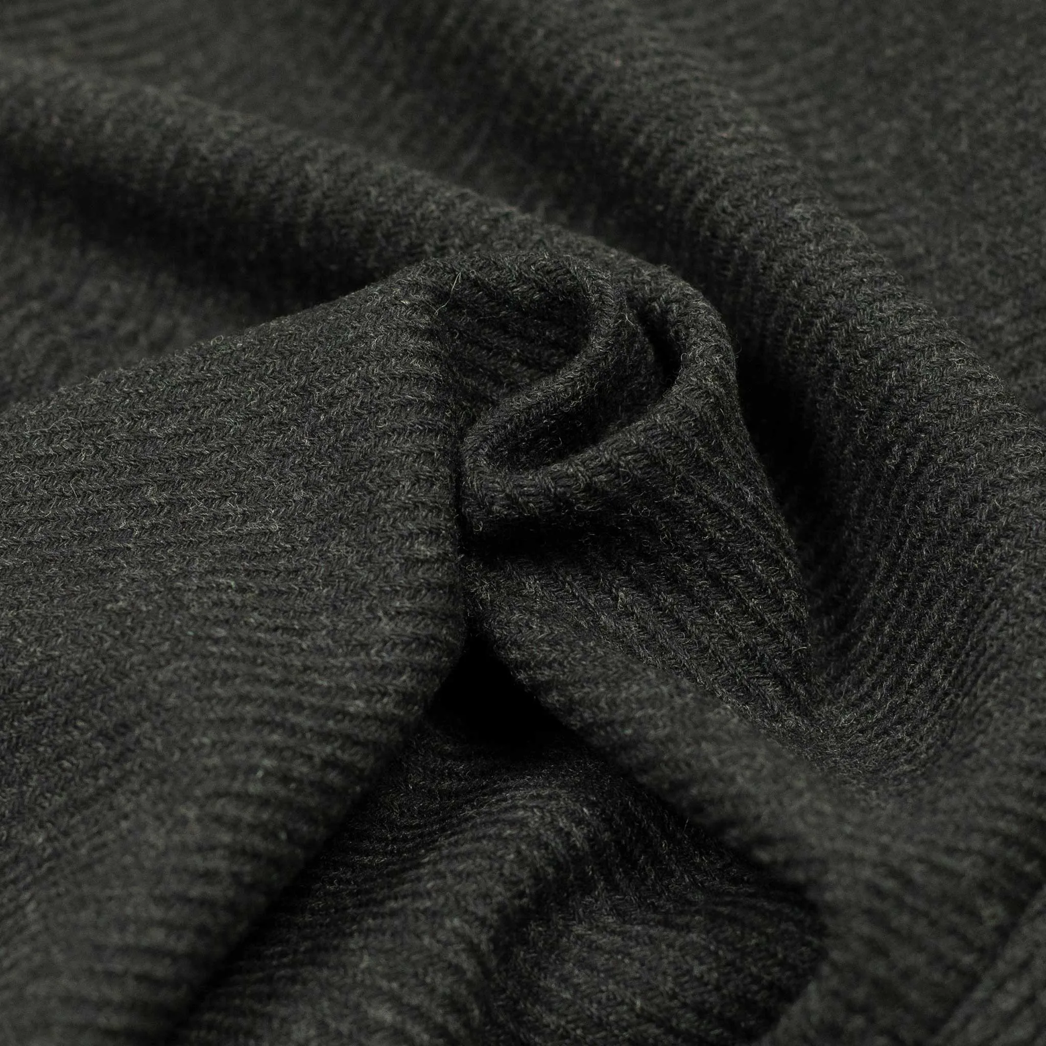 Double pleat trousers in charcoal wool twill