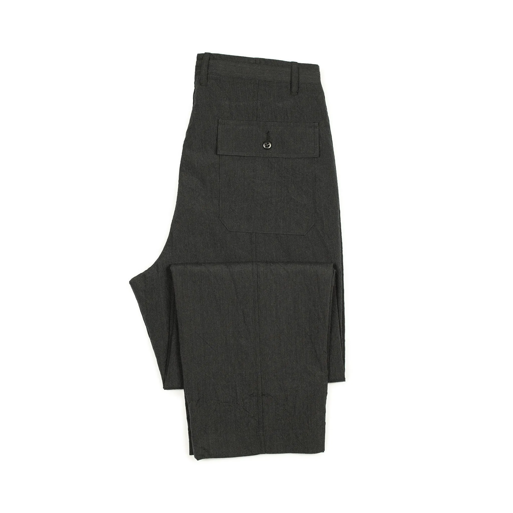 Drawstring baker pants in basalt tropical wool