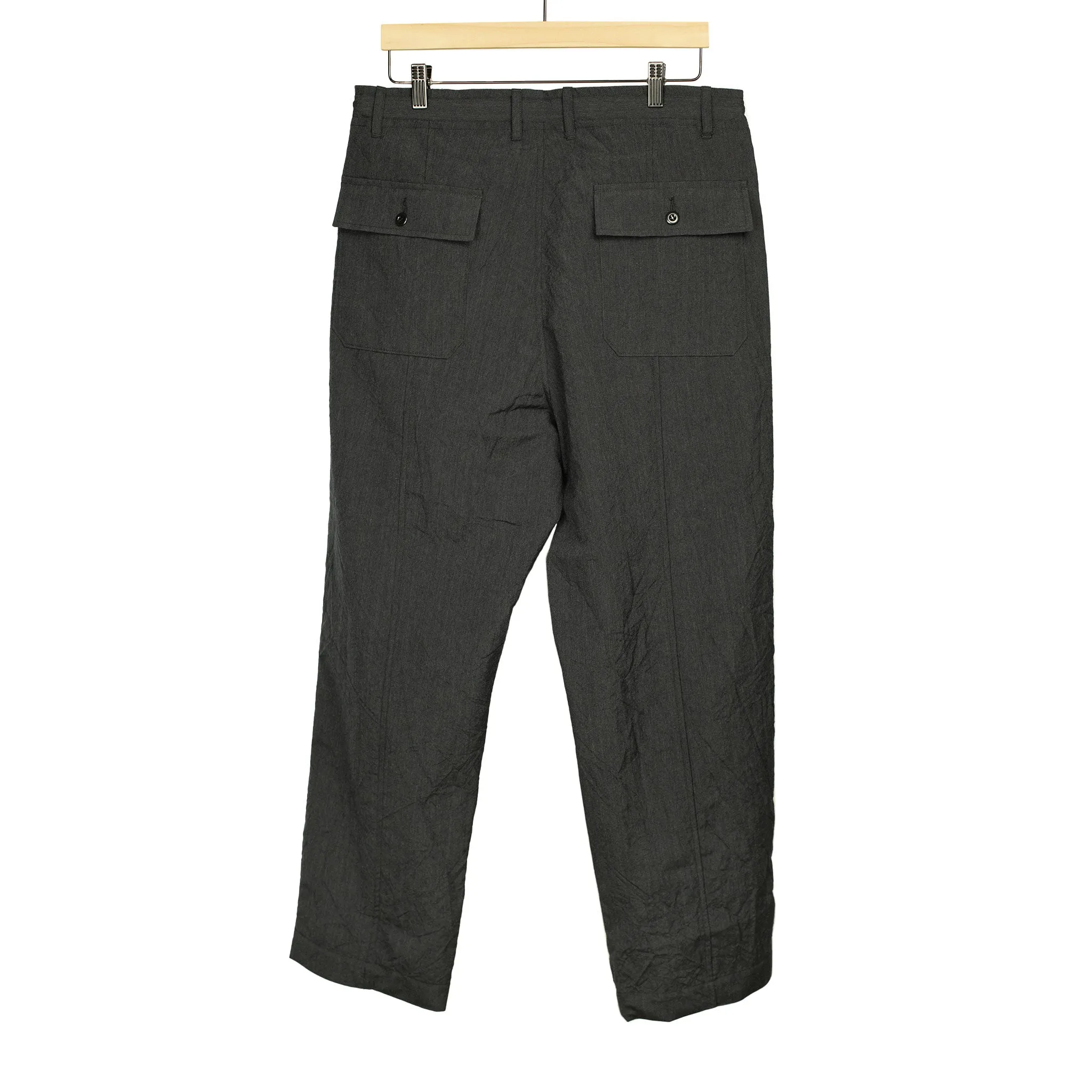 Drawstring baker pants in basalt tropical wool