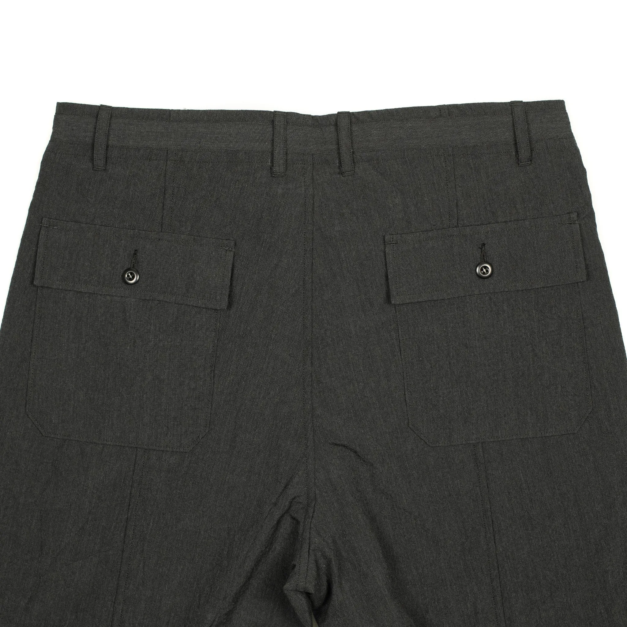 Drawstring baker pants in basalt tropical wool
