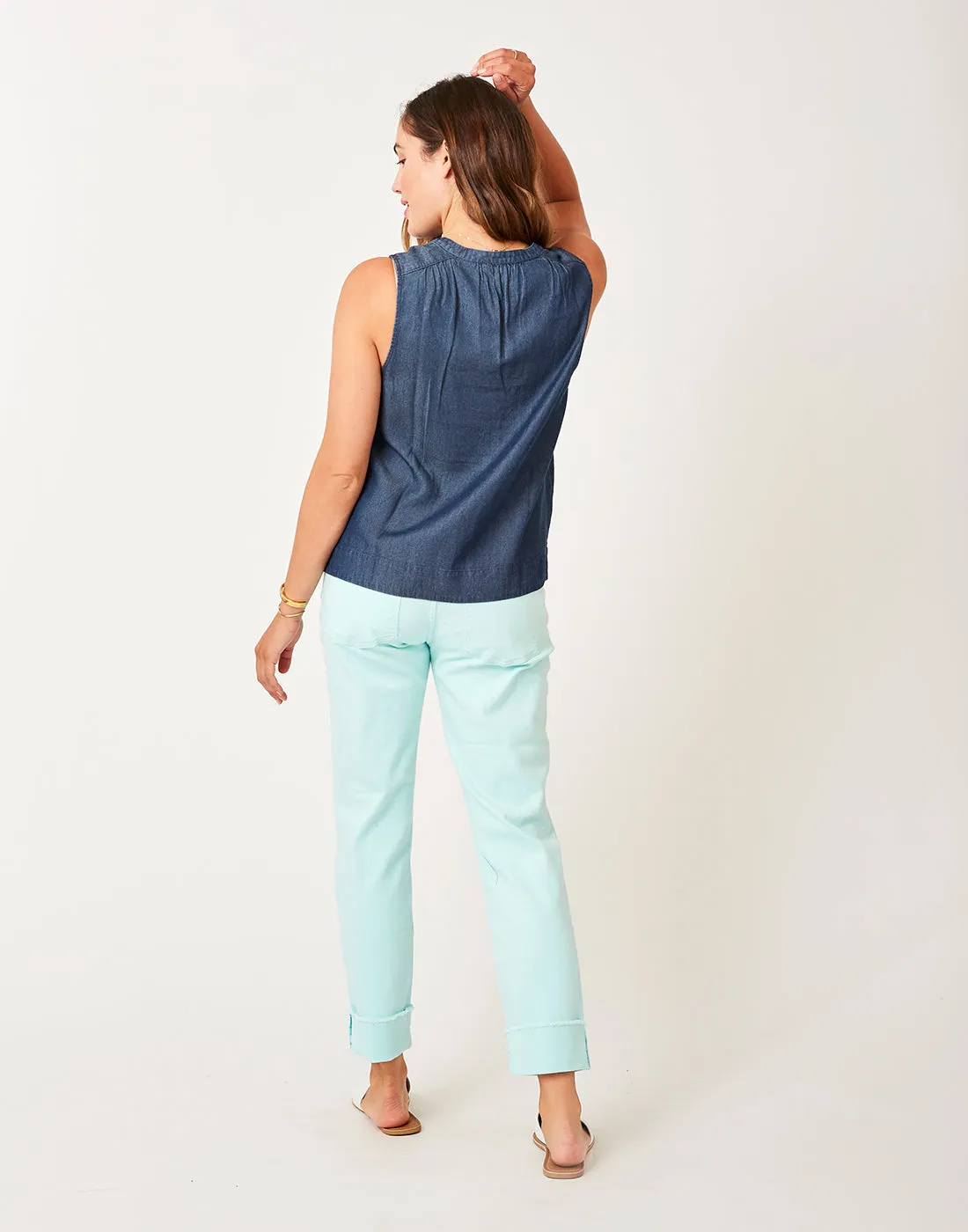 Dylan Tencel Tank: Dark Chambray