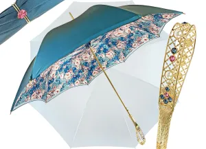 Floral umbrella in refined octane
