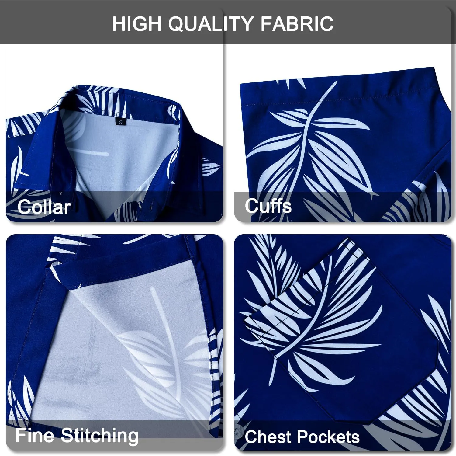 Hawaiian Shirt for Men with Pocket - Button Down Wrinkle-Resistant for Beach, Pool Parties (S-4XL)