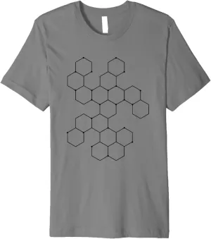 Hexagon Pattern Mathematics Science Geometric Abstract Art Premium T-Shirt