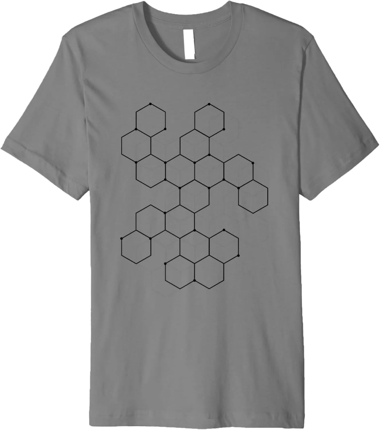 Hexagon Pattern Mathematics Science Geometric Abstract Art Premium T-Shirt