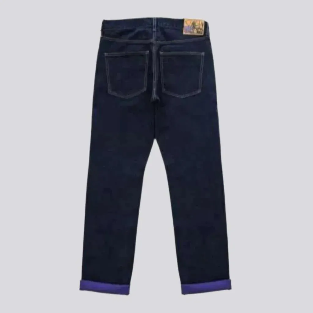 High-waist men's self-edge jeans