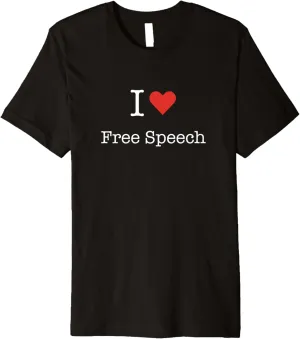 I Love Free Speech with Heart Minimalist Simple Graphic Premium T-Shirt