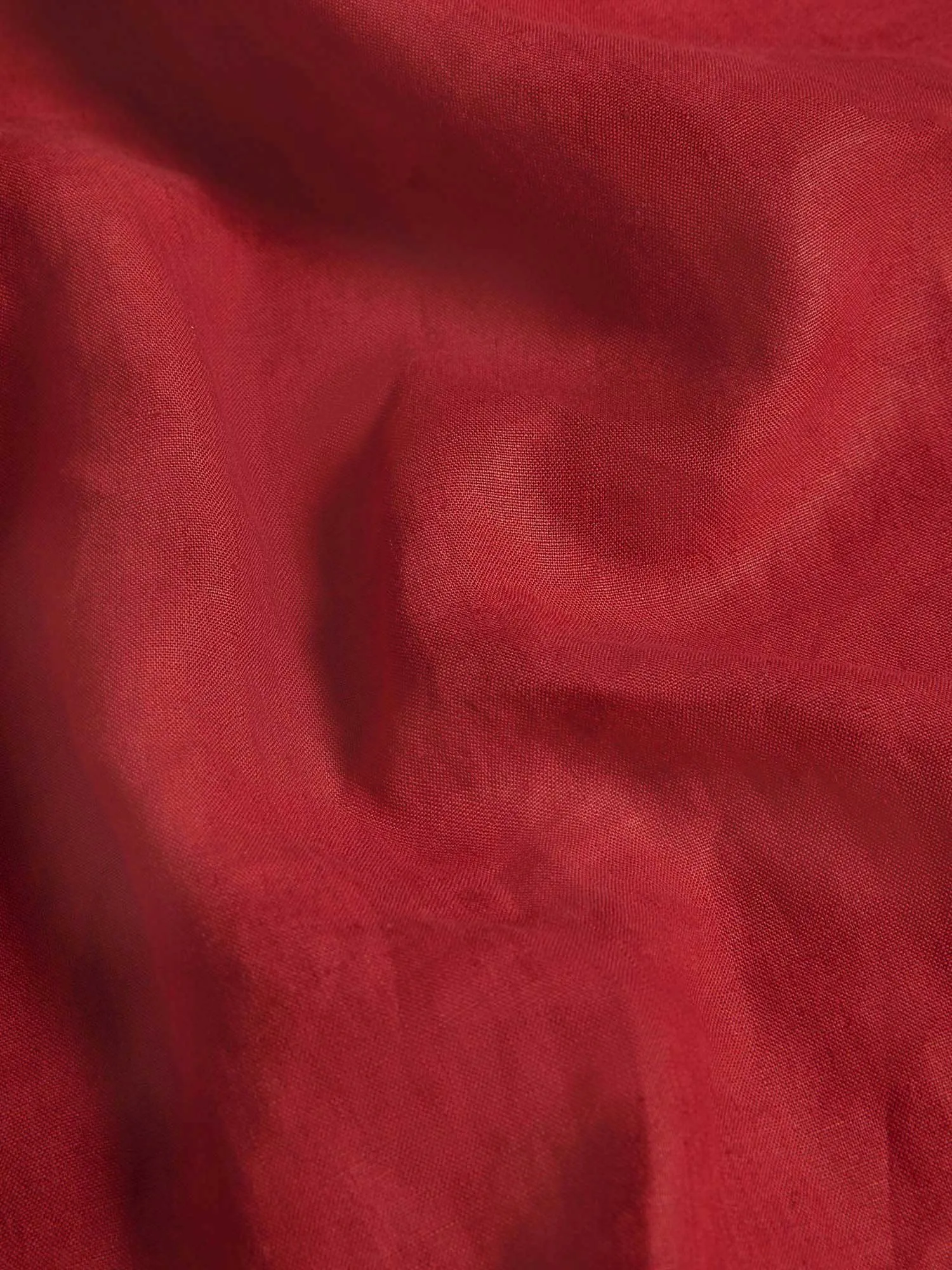 Kids Aloe Linen Long Sleeve Shirt—cranberry red