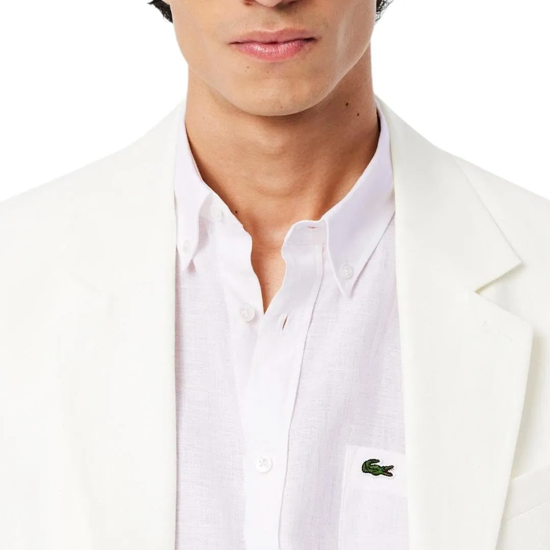 Lacoste Men's Regular Fit Linen Casual Button Down