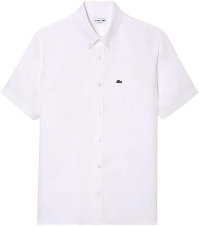 Lacoste Men's Regular Fit Linen Casual Button Down