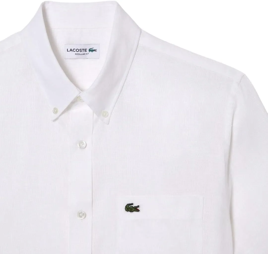 Lacoste Men's Regular Fit Linen Casual Button Down