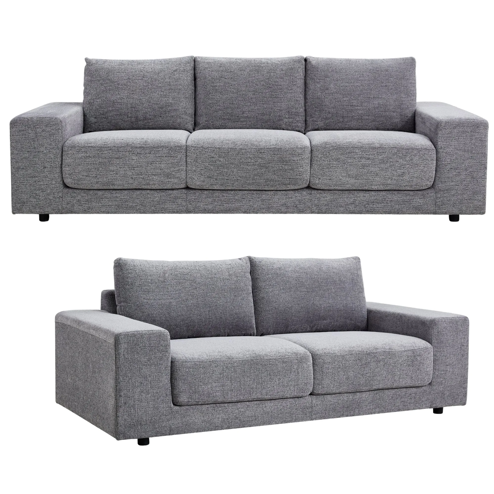 Lightweight Steel Frame Fabric Sofa Set - 4 3 Seater