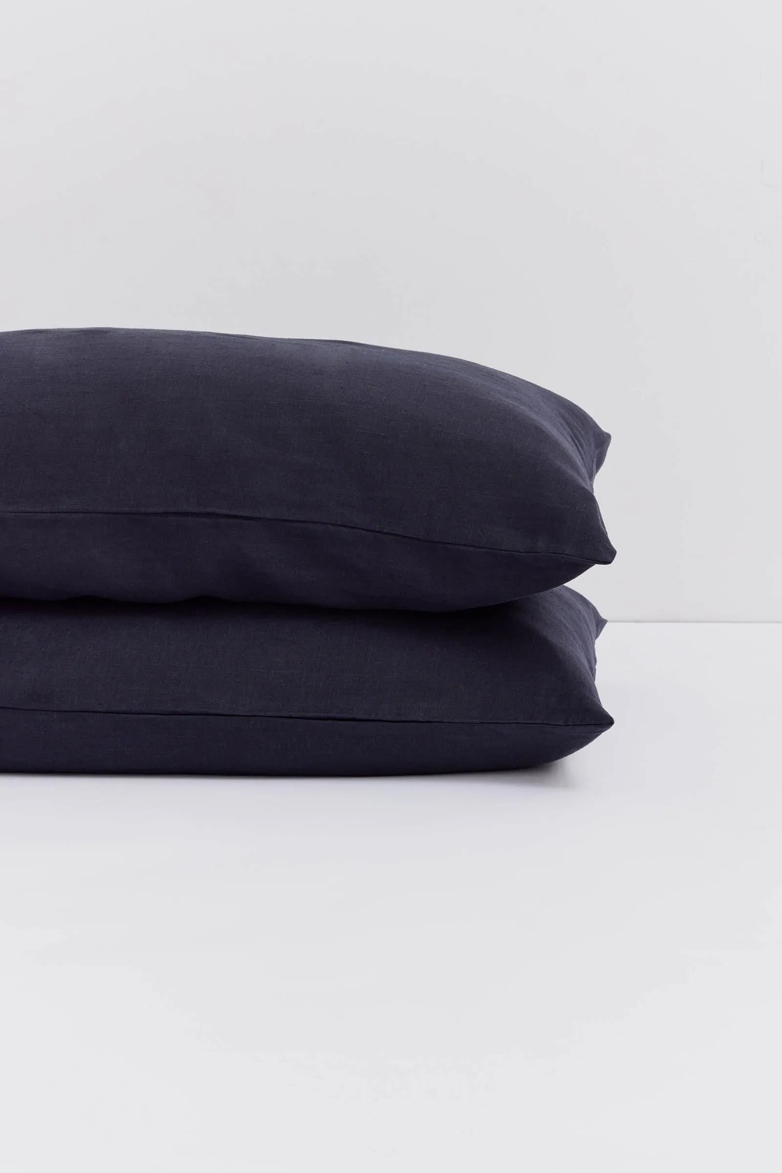 Linen Standard Pillow Cases Midnight
