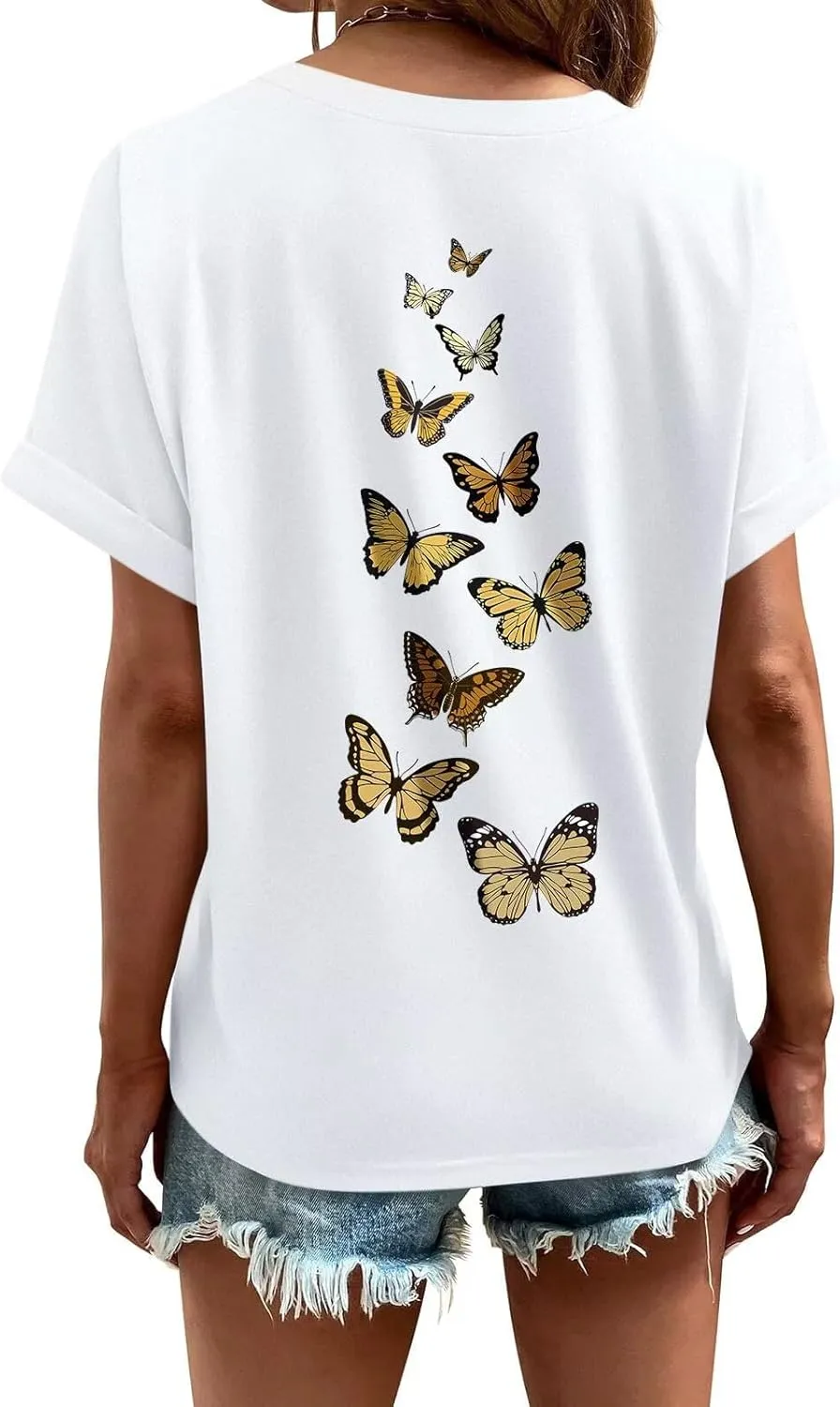 ORANDESIGNE Womens Sunflower Print T Shirts V Neck Graphic Short Sleeve Vintage Tees Summer Casaul Loose Fit Tops