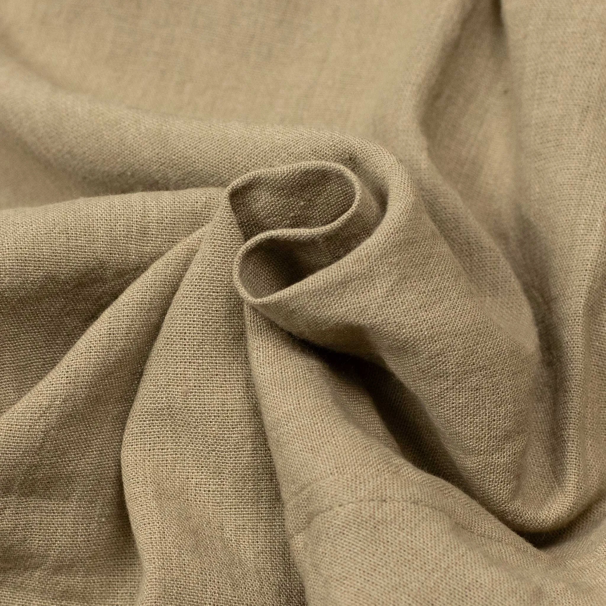 Relaxed drawstring pants in khaki linen