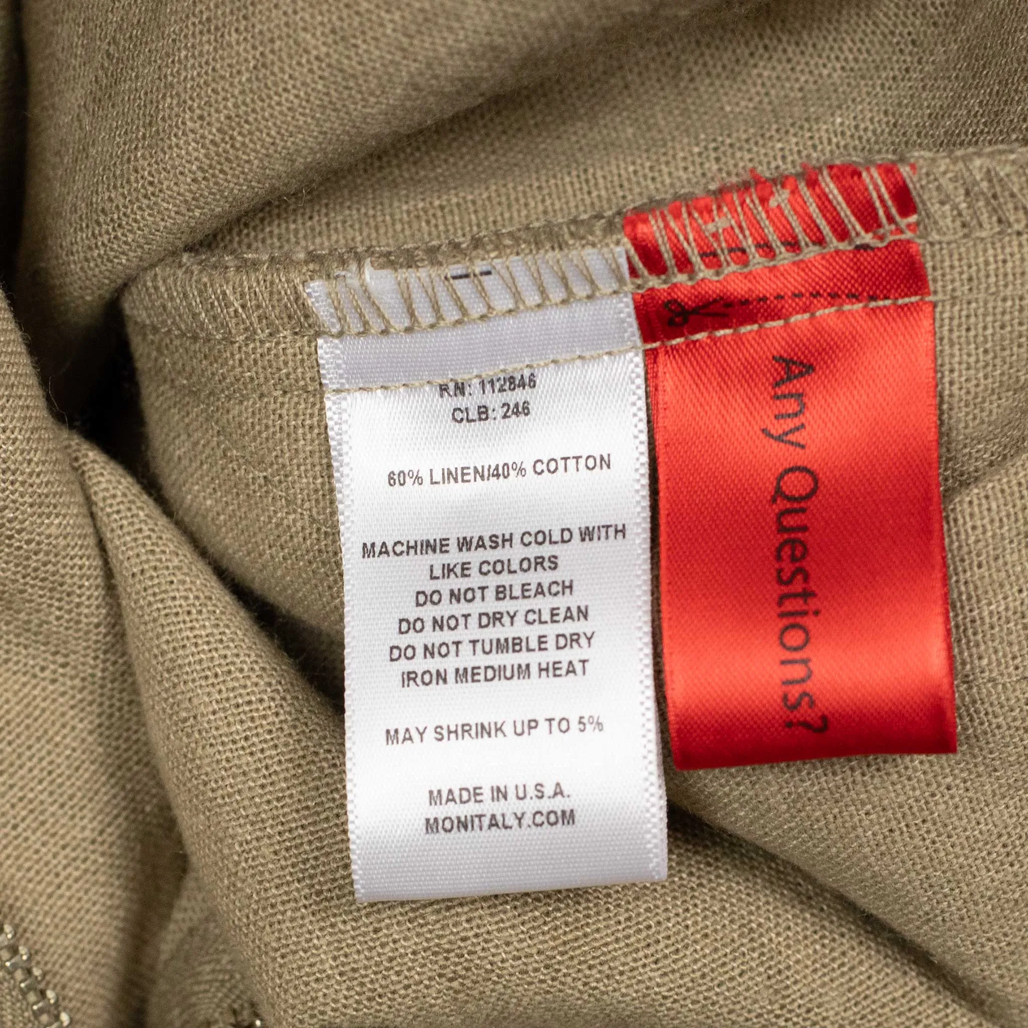Relaxed drawstring pants in khaki linen