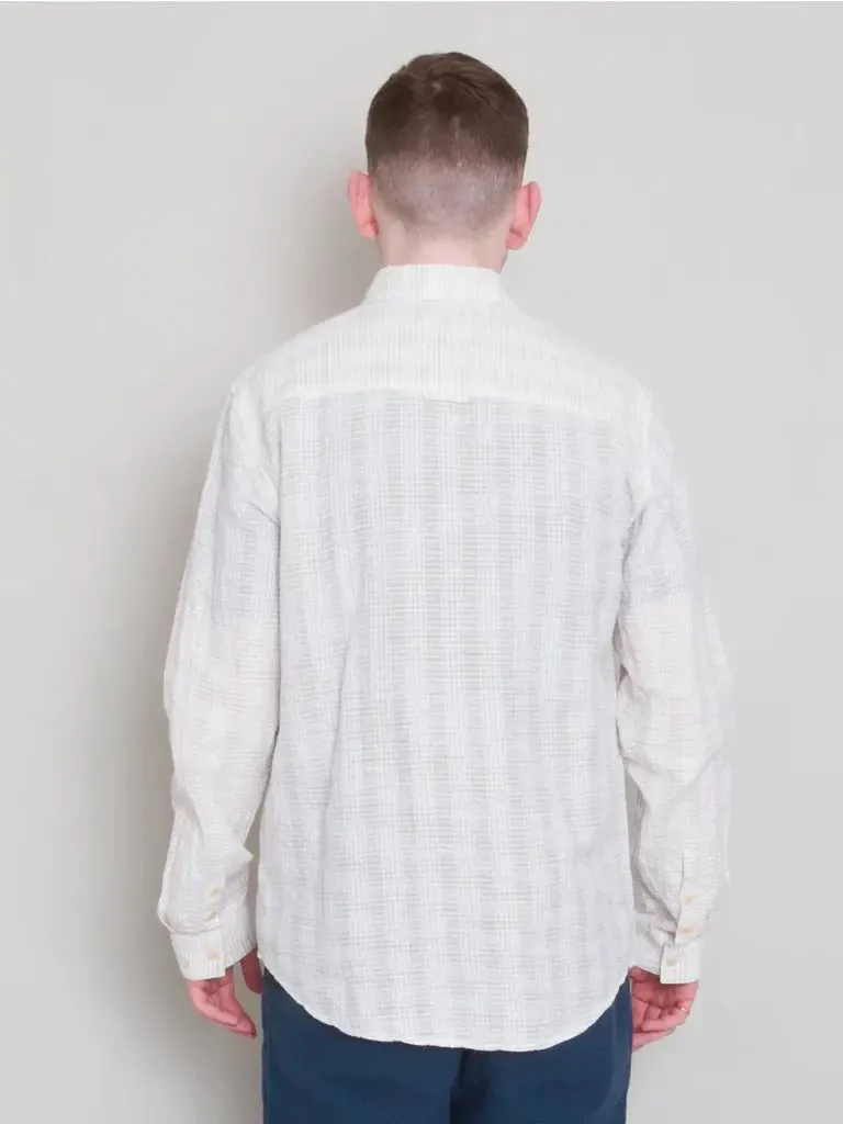 Relaxed Fit Shirt - Natural Crinkle Stripe