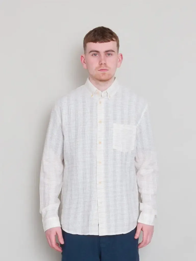 Relaxed Fit Shirt - Natural Crinkle Stripe