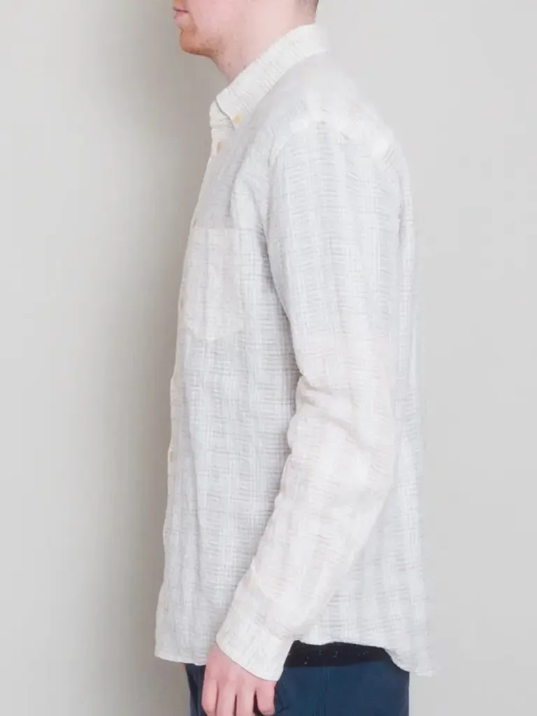 Relaxed Fit Shirt - Natural Crinkle Stripe