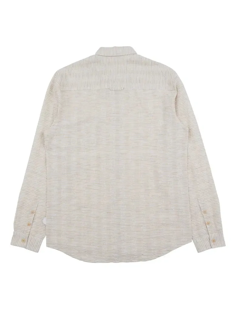 Relaxed Fit Shirt - Natural Crinkle Stripe