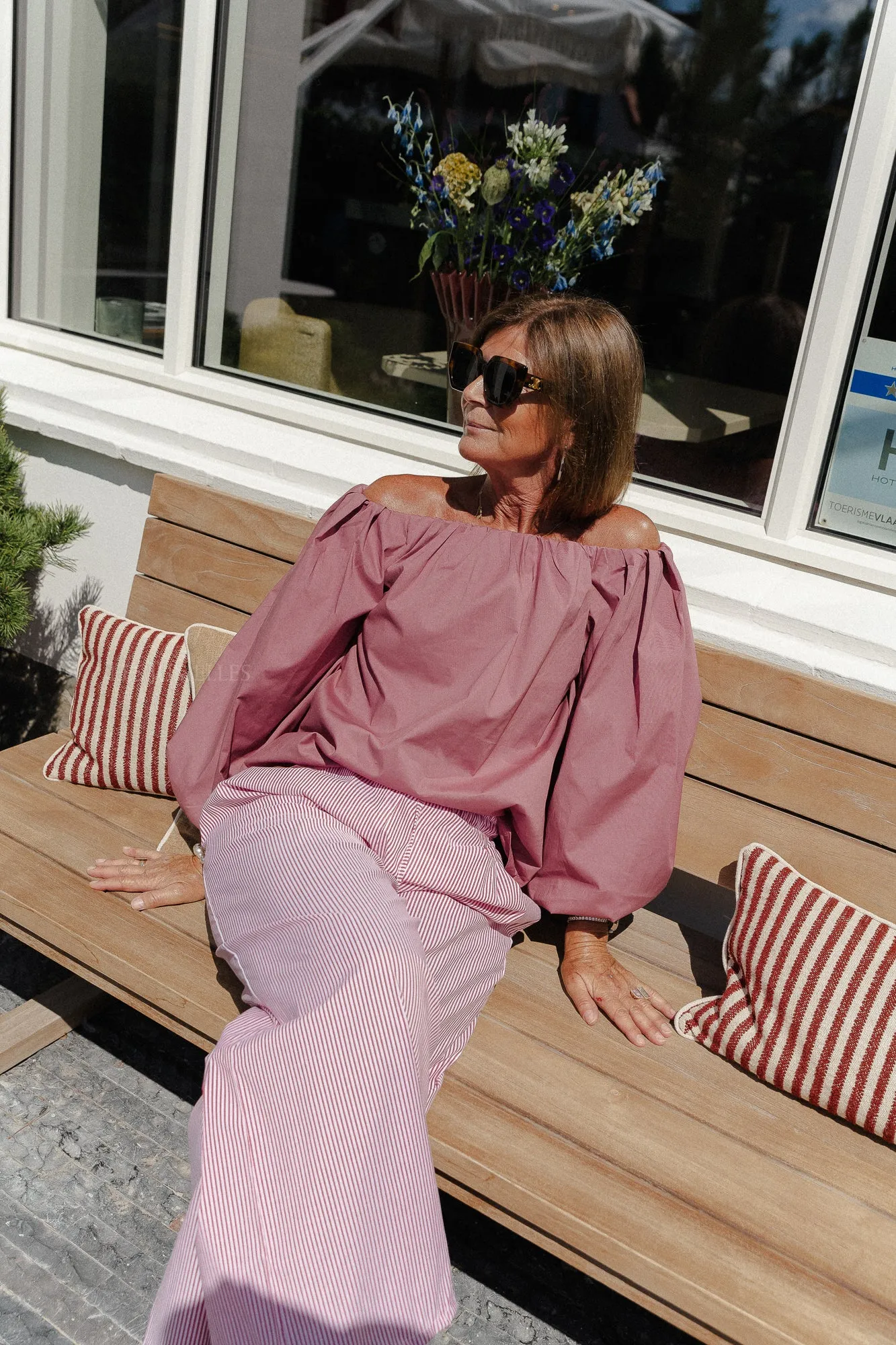 Sienna striped pants red