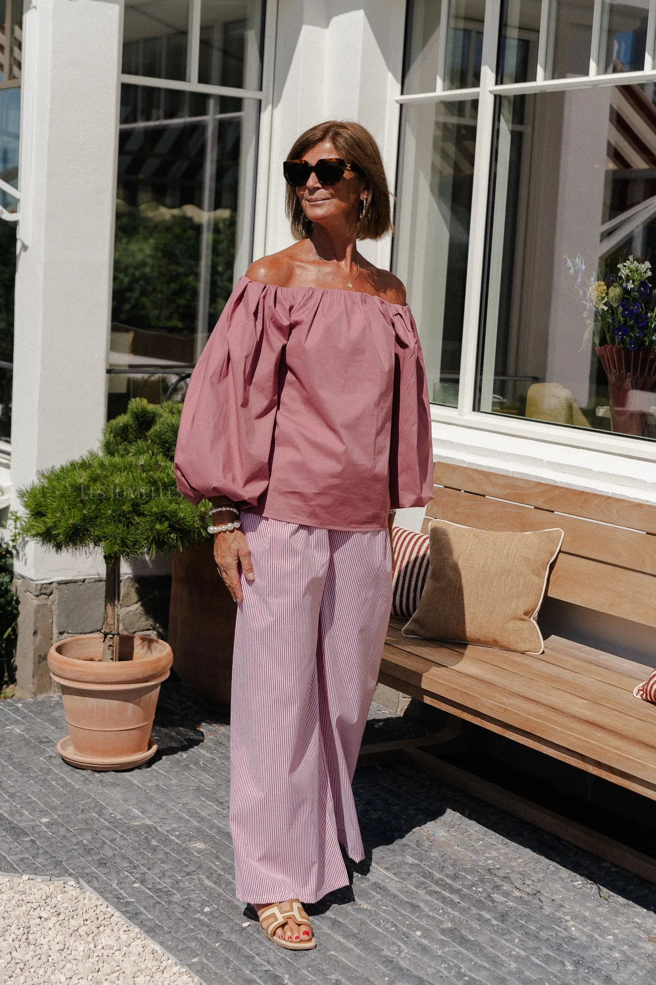 Sienna striped pants red