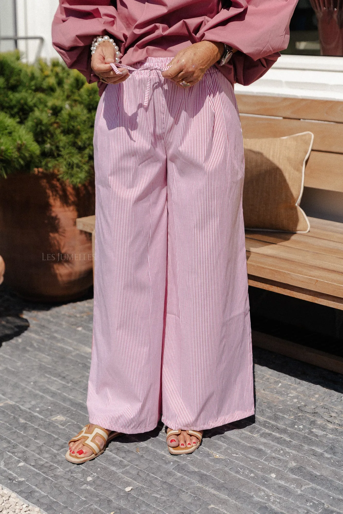 Sienna striped pants red