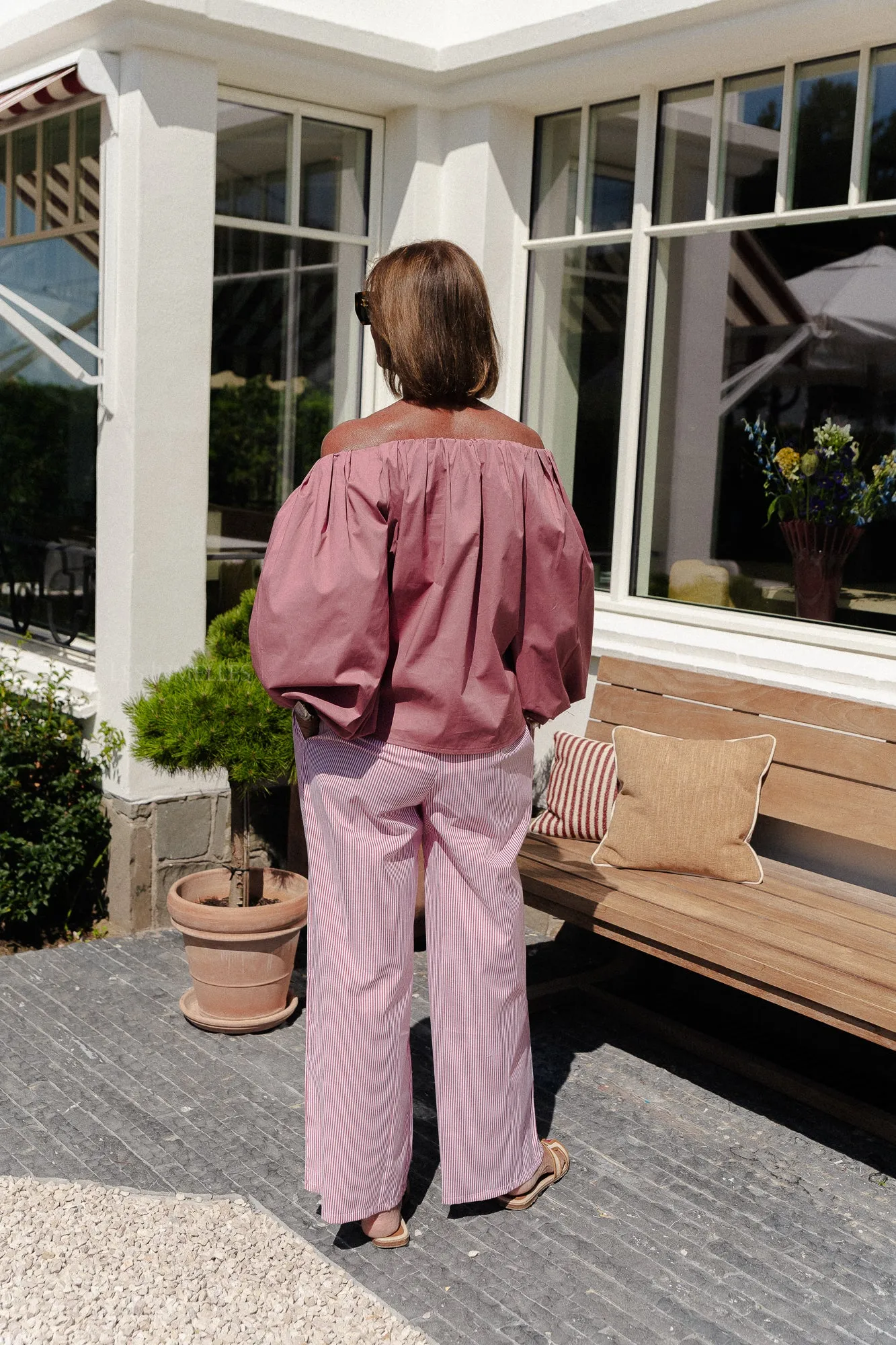 Sienna striped pants red