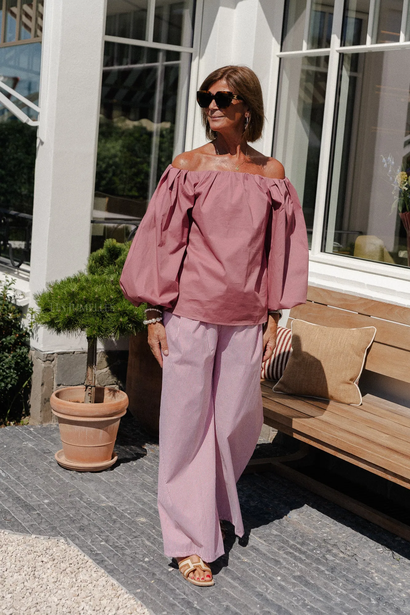 Sienna striped pants red