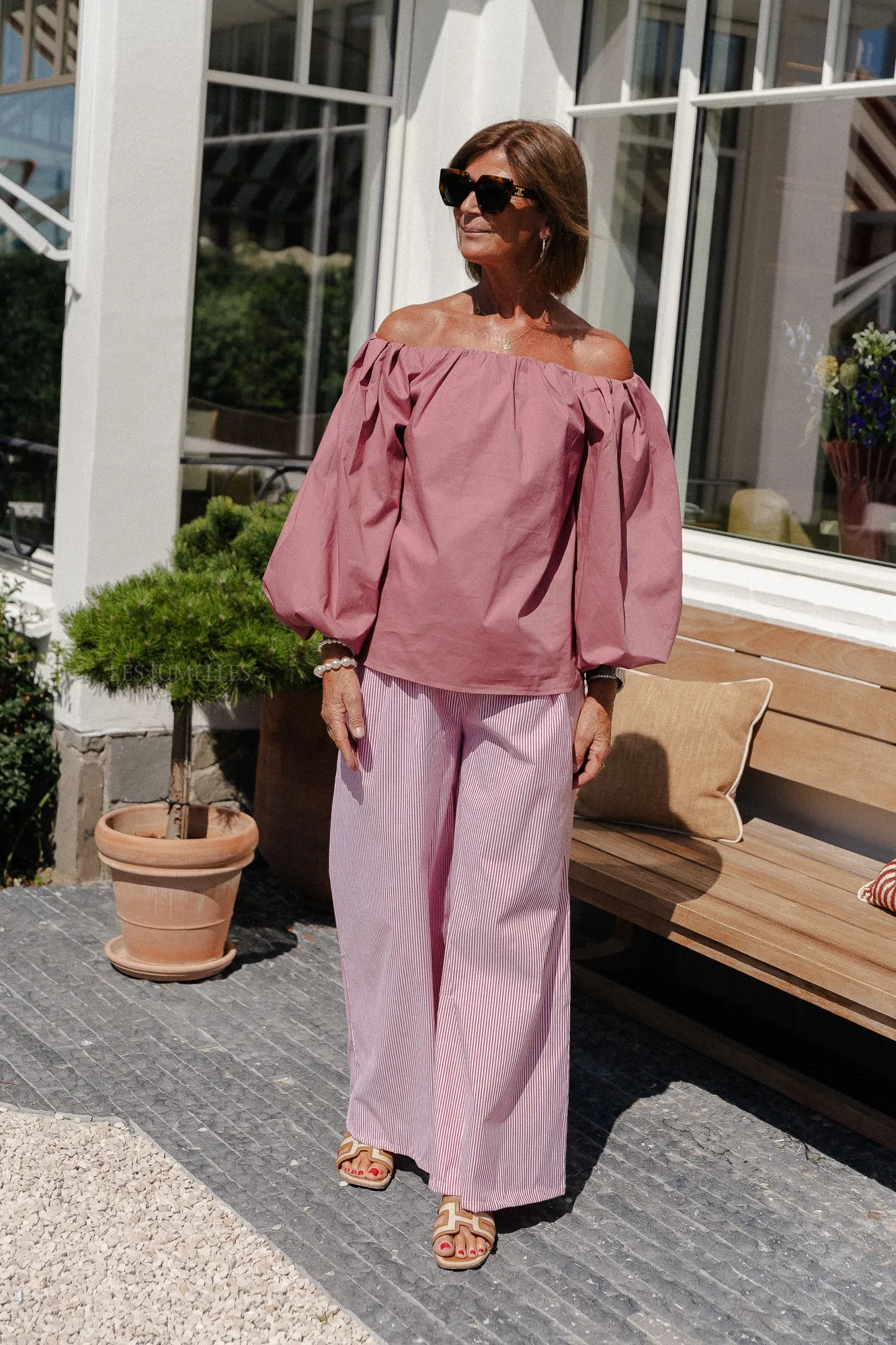 Sienna striped pants red